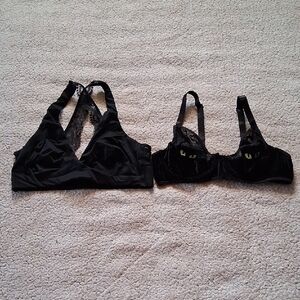 2 Chic Black Lace Women's Bras Bralettes